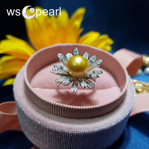 Nhẫn ngọc trai hoa hướng dương 3D - Mẫu thiết kế đẹp mắt