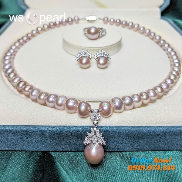 Bộ chuỗi ngọc trai tím Bộ chuỗi ngọc trai tím