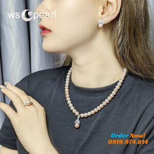 Alternative view of Bộ Trang Sức Ngọc Trai Hồng