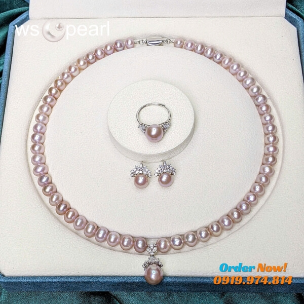 Bộ Trang Sức Ngọc Trai Hồng Bộ Trang Sức Ngọc Trai Hồng