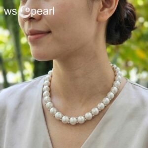 Chuỗi Ngọc Trai 12mm Phối Bi Bạc