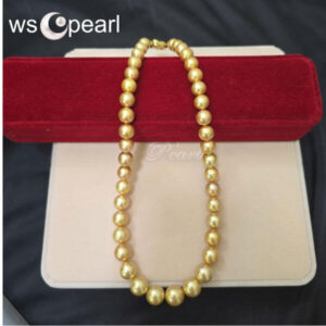 Chuỗi Vòng Cổ Ngọc Trai South Sea Vàng - Ảnh 5